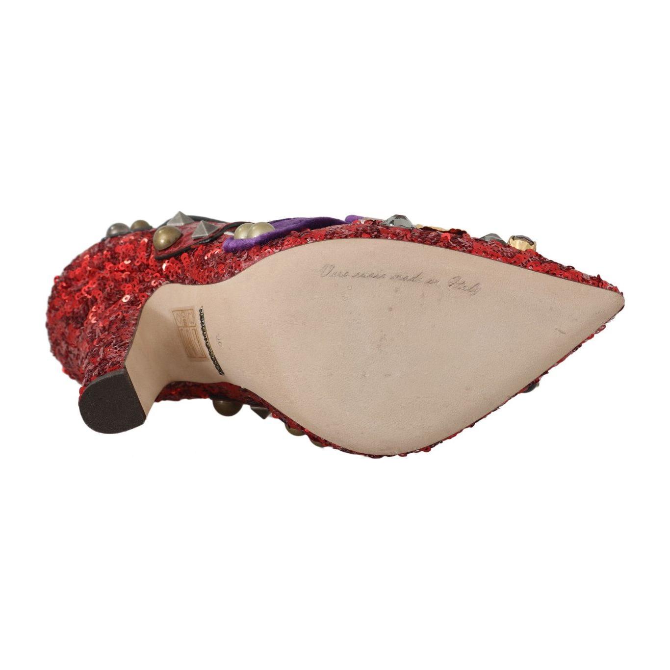 Dolce & Gabbana Red Bellucci Alta Moda Embellished Pumps Dolce & Gabbana Rosy Brown