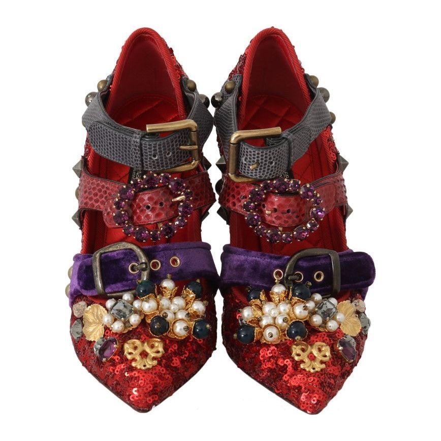 Dolce & Gabbana Red Bellucci Alta Moda Embellished Pumps Dolce & Gabbana Dark Slate Gray