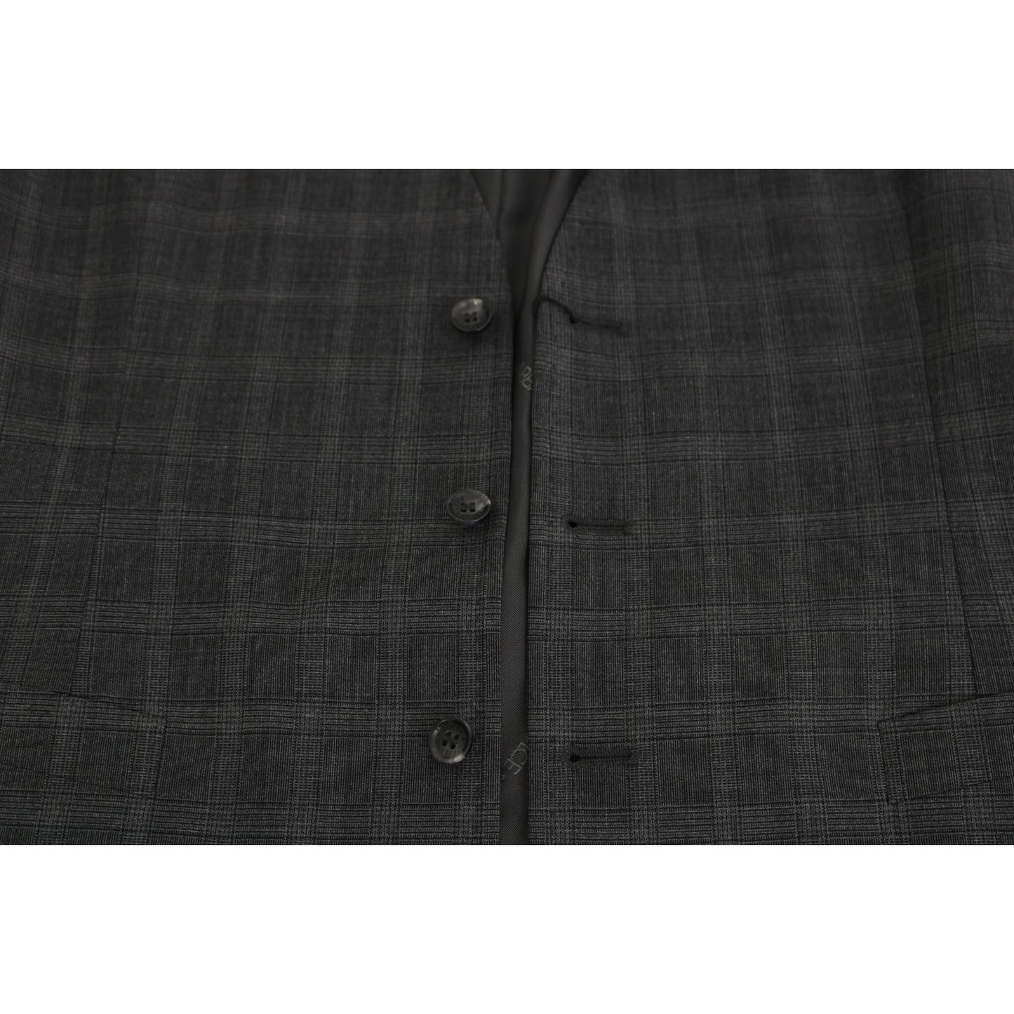 Dolce & Gabbana Elegant Checkered Wool Vest for the Urbane Man Dolce & Gabbana Dark Slate Gray