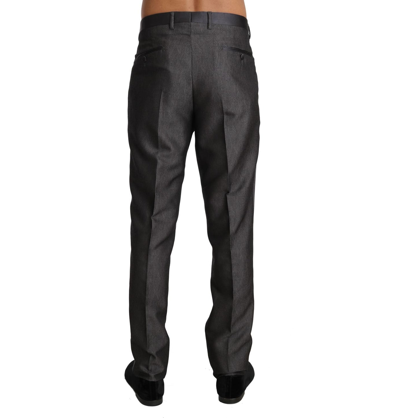 Dolce & Gabbana Elegant Patterned Gray Wool Blend Trousers Dolce & Gabbana Dark Slate Gray