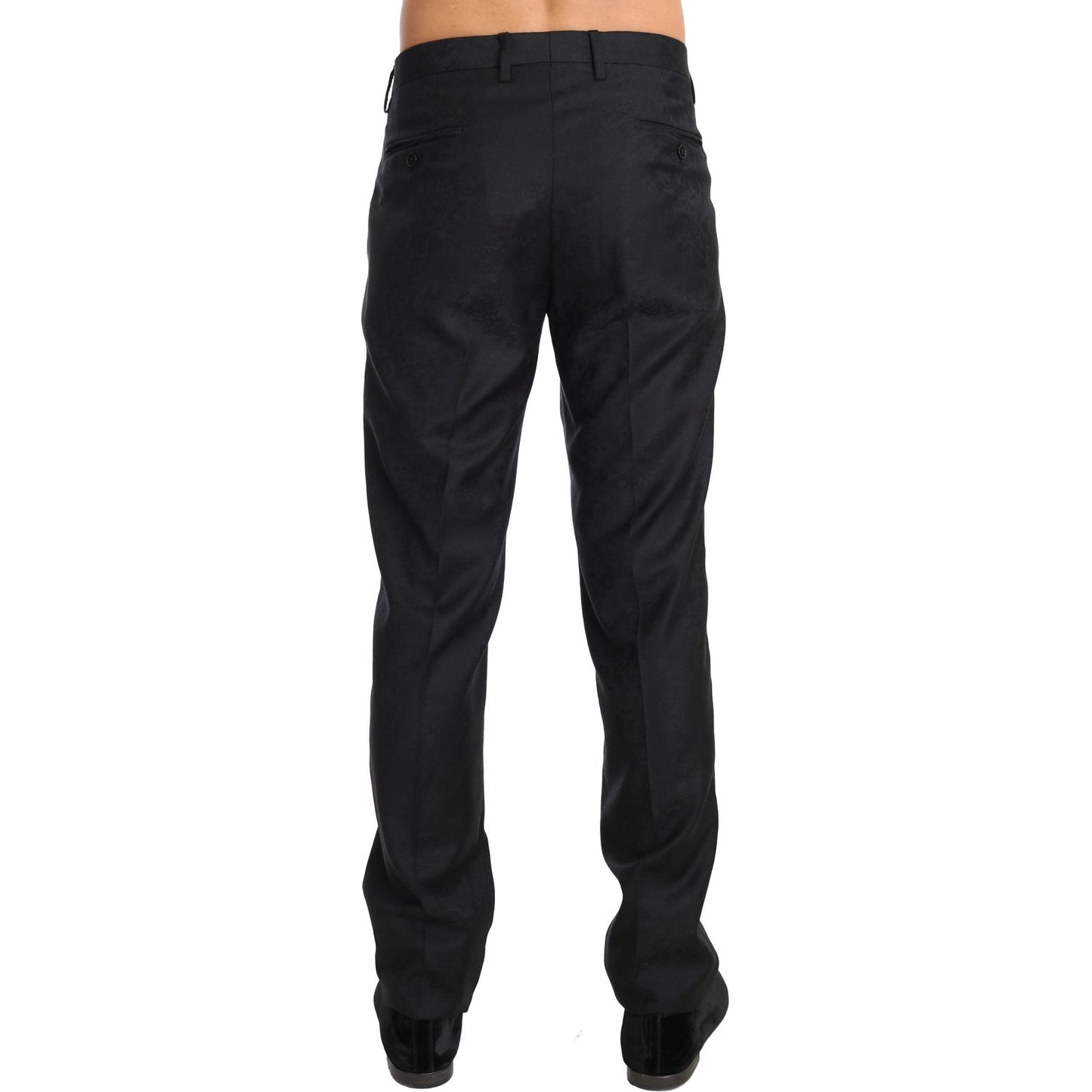 Dolce & Gabbana Elegant Gray Patterned Formal Pants Dolce & Gabbana Black