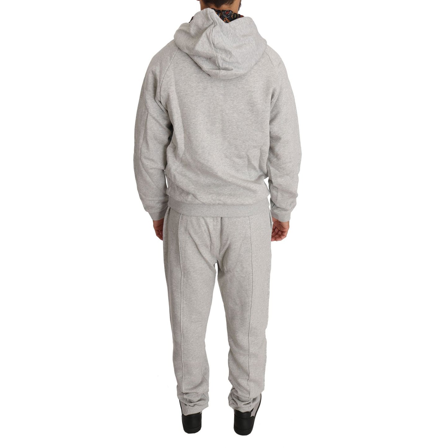 Billionaire Italian Couture Elegant Gray Hooded Sweatsuit Ensemble Billionaire Italian Couture Dark Gray