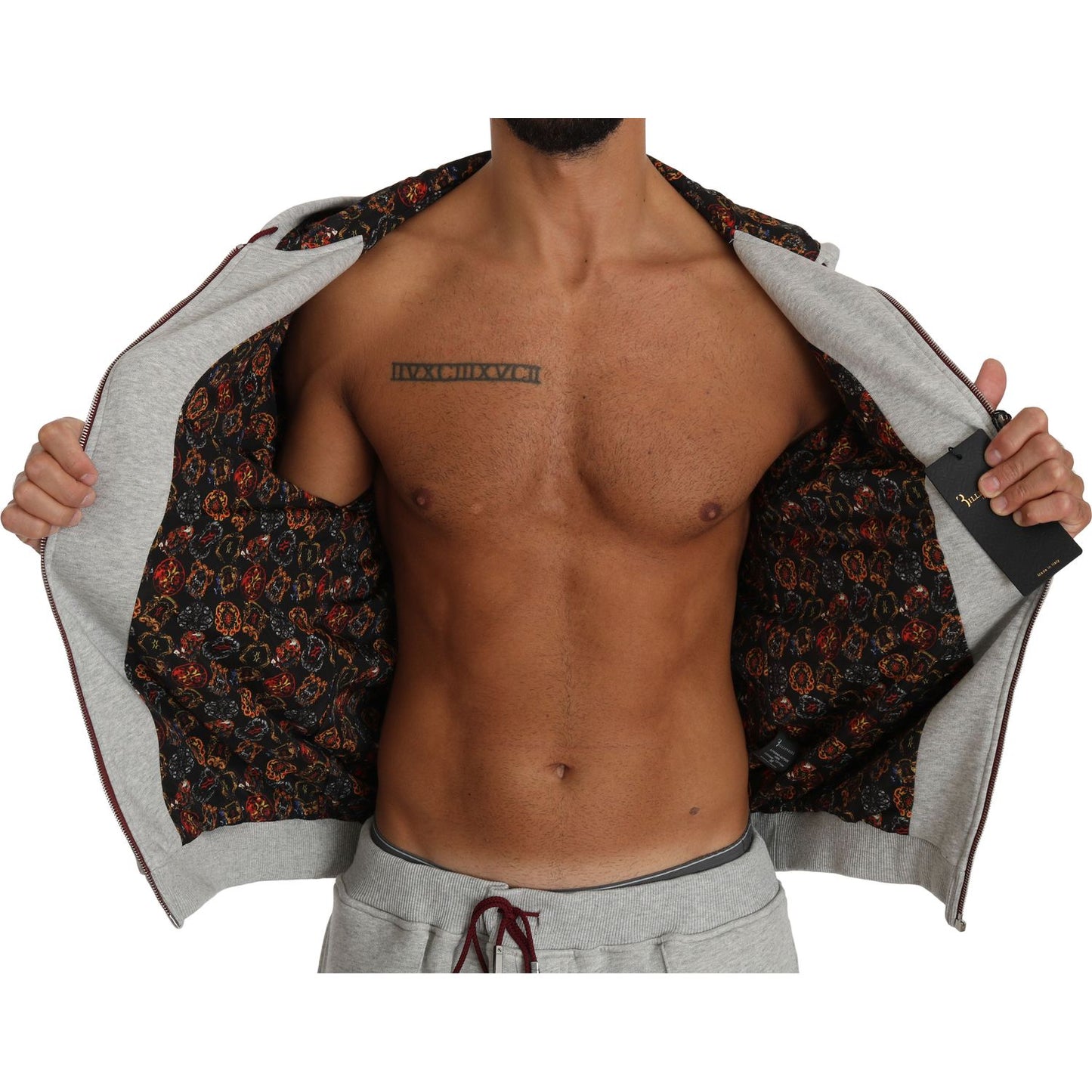 Billionaire Italian Couture Elegant Gray Hooded Sweatsuit Ensemble Billionaire Italian Couture Sienna