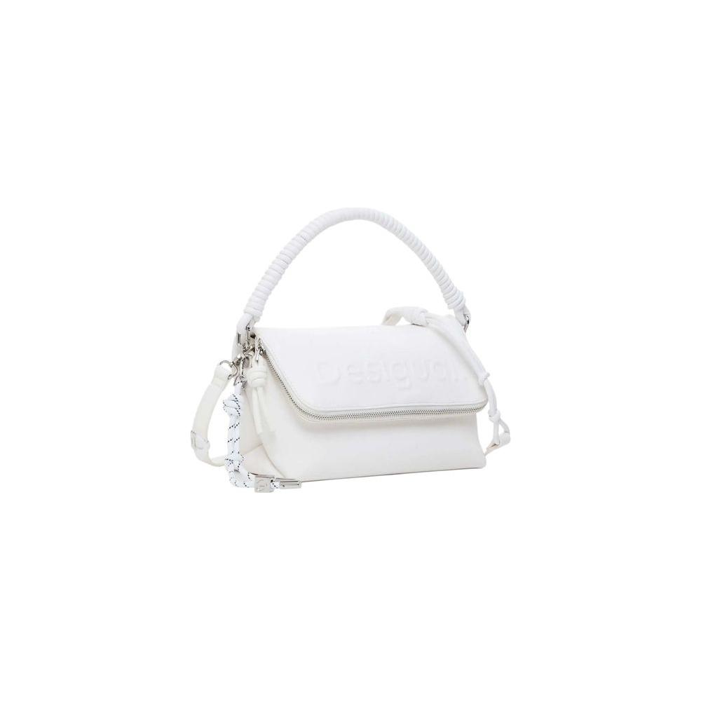 Desigual White Polyethylene Handbag Desigual Lavender