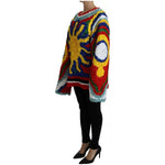 Dolce & Gabbana Multicolor Sun Ruffled Top Blouse Sweater 1728,24% Cotton,25% Silk,3% Rayon,5% Lurex,67345645728,8% Rayon,Clothing,Dolce & Gabbana,IT40|S,Material: 35% Nylon,Multicolor,New with tags,Sweaters - Women - Clothing,Women,Women - Clothing TSH42