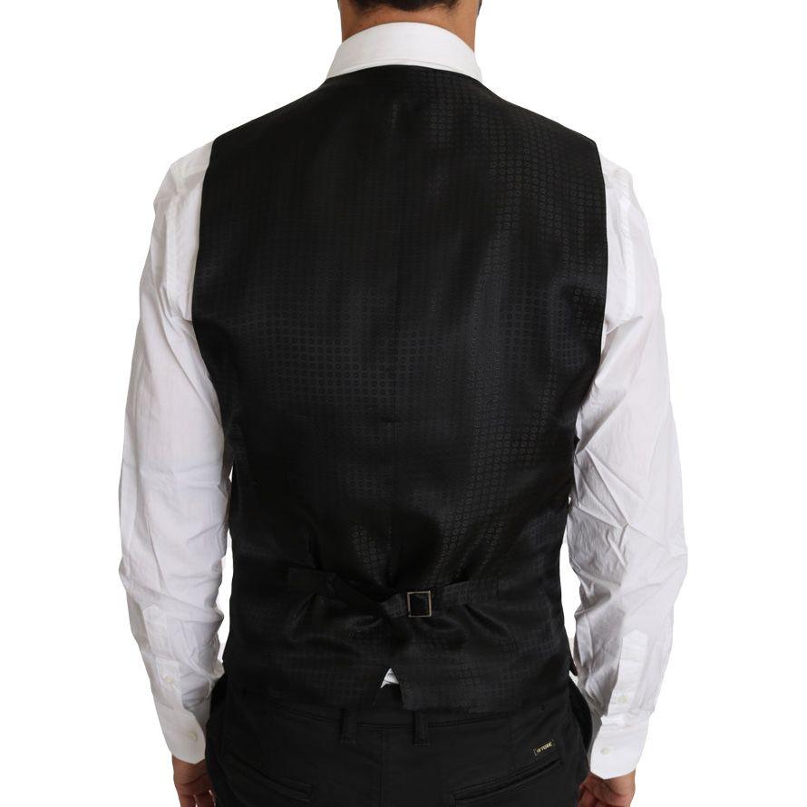 Dolce & Gabbana Elegant Purple Patterned Men's Formal Vest Dolce & Gabbana Light Gray