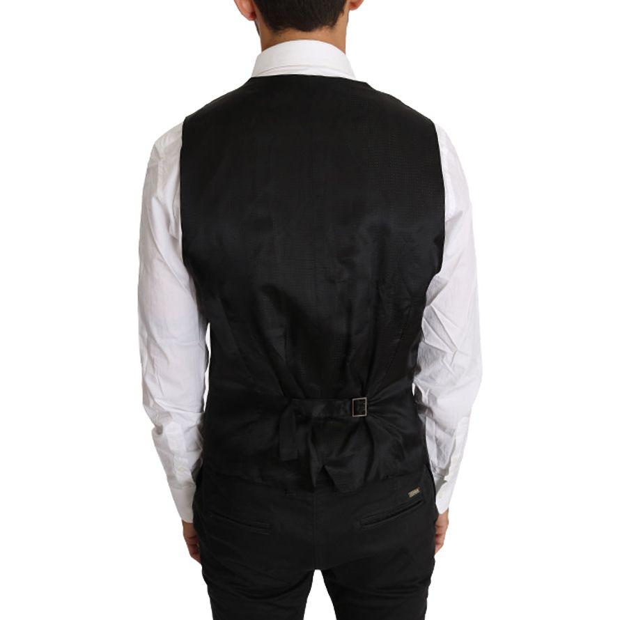 Dolce & Gabbana Elegant Slim Fit Gray Wool Vest Dolce & Gabbana Light Gray