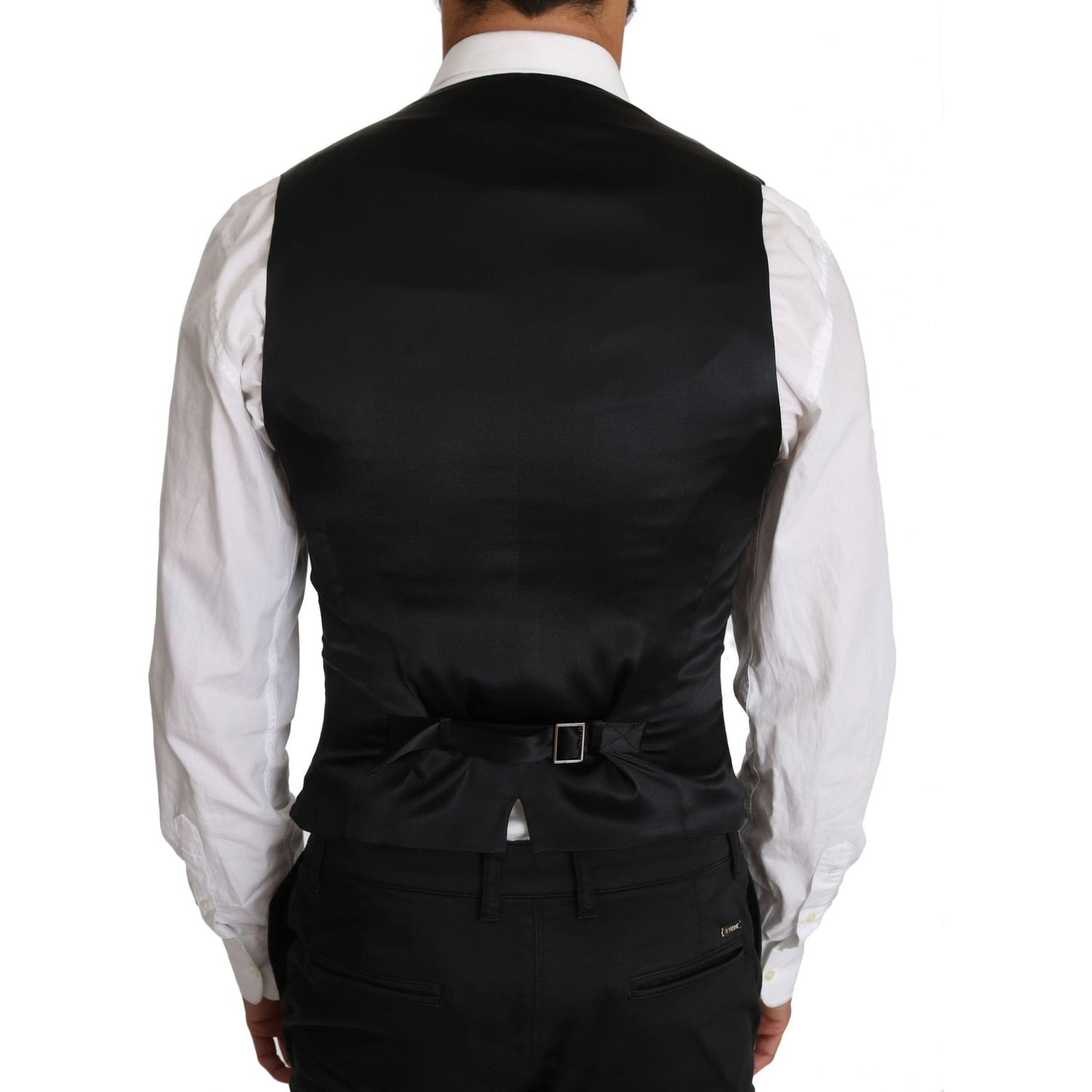 Dolce & Gabbana Sleek Double Breasted Slim Fit Wool Vest Dolce & Gabbana Light Gray