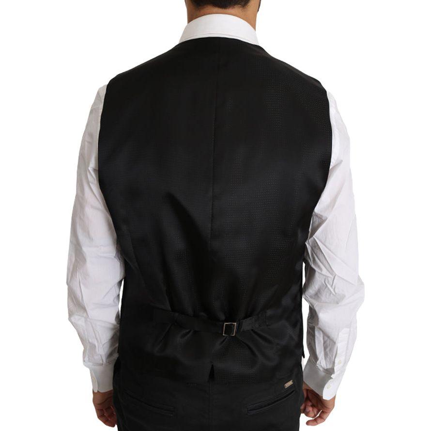 Dolce & Gabbana Elegant Gray Slim-Fit Wool-Silk Vest Dolce & Gabbana Light Gray