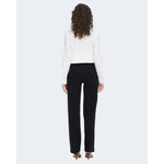 Jacqueline De Yong Black Elastane Pant
