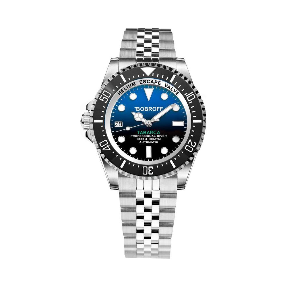 Bobroff Silver Stainless Steel Watch Bobroff Light Gray