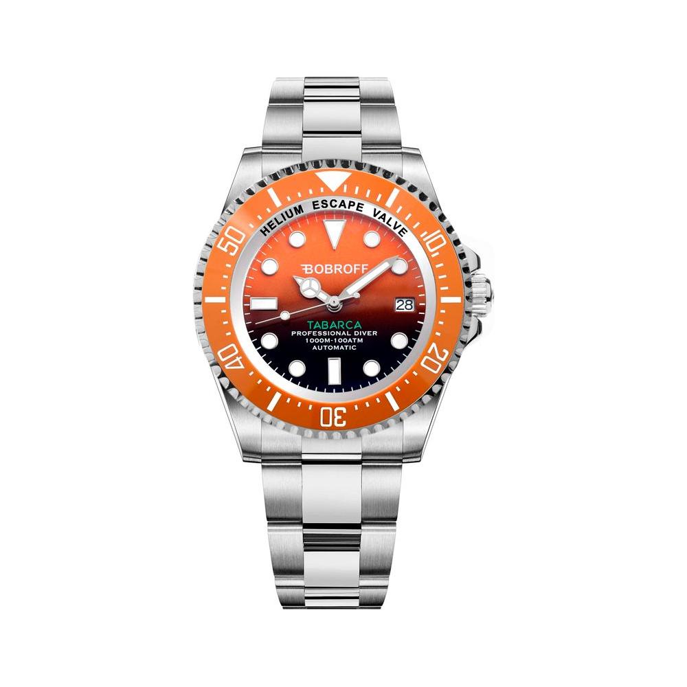 Bobroff Silver Stainless Steel Watch Bobroff Light Gray