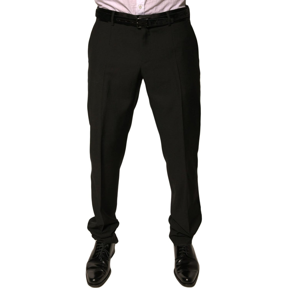 Dolce & Gabbana Black Wool Tapered Formal Dress Pants 1728,67345645728,Black,Clothing,Dolce & Gabbana,IT52 | XL,Jeans & Pants - Men - Clothing,Material: 87% Virgin Wool 10% Silk 3% Polyester,Men,Men - Clothing,Preowned / Defect PAN76070-52