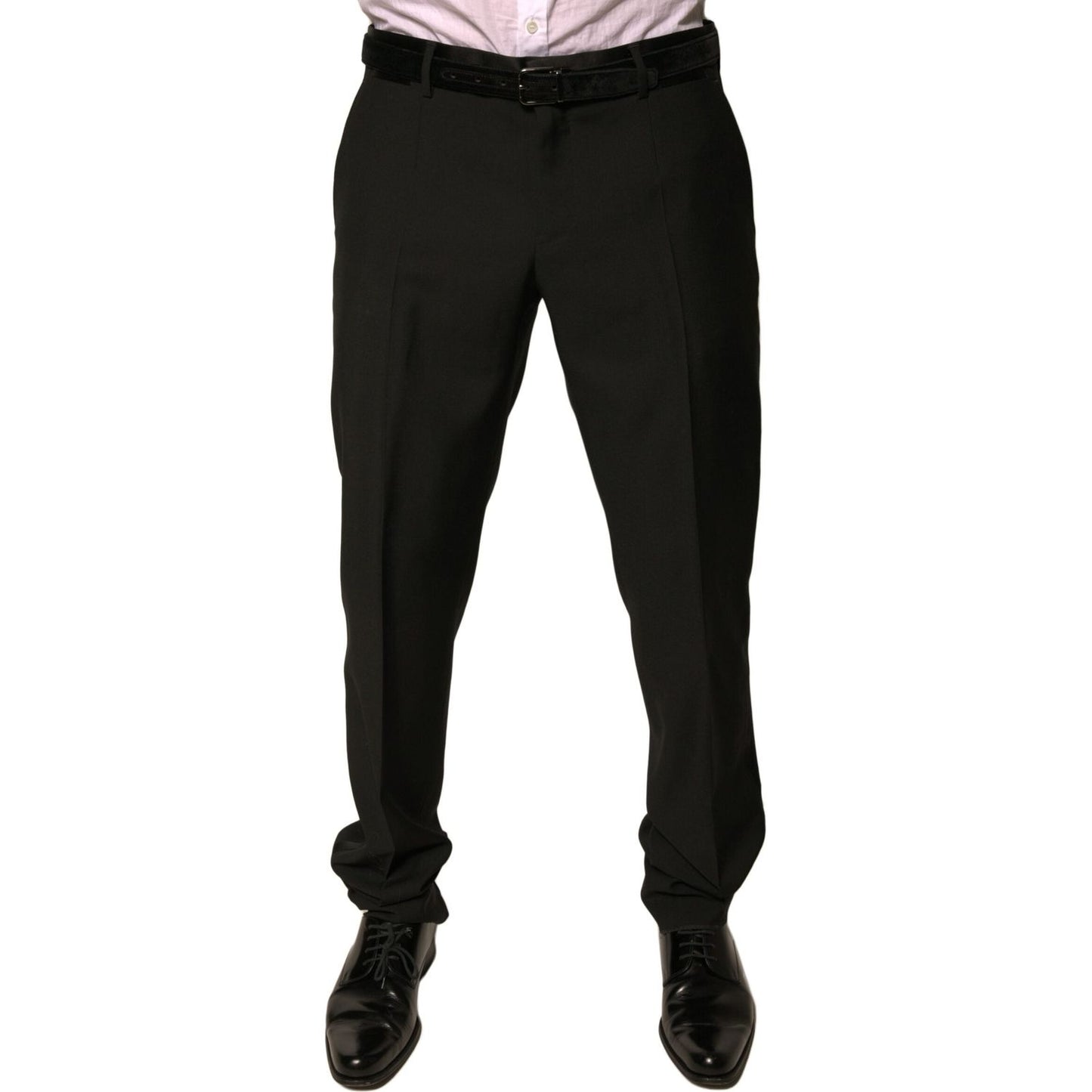 Dolce & Gabbana Black Wool Tapered Formal Dress Pants 1728,67345645728,Black,Clothing,Dolce & Gabbana,IT52 | XL,Jeans & Pants - Men - Clothing,Material: 87% Virgin Wool 10% Silk 3% Polyester,Men,Men - Clothing,Preowned / Defect PAN76070-52