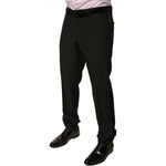 Dolce & Gabbana Black Wool Tapered Formal Dress Pants 1728,67345645728,Black,Clothing,Dolce & Gabbana,IT52 | XL,Jeans & Pants - Men - Clothing,Material: 87% Virgin Wool 10% Silk 3% Polyester,Men,Men - Clothing,Preowned / Defect PAN76070-52