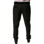 Dolce & Gabbana Black Wool Tapered Formal Dress Pants 1728,67345645728,Black,Clothing,Dolce & Gabbana,IT52 | XL,Jeans & Pants - Men - Clothing,Material: 87% Virgin Wool 10% Silk 3% Polyester,Men,Men - Clothing,Preowned / Defect PAN76070-52