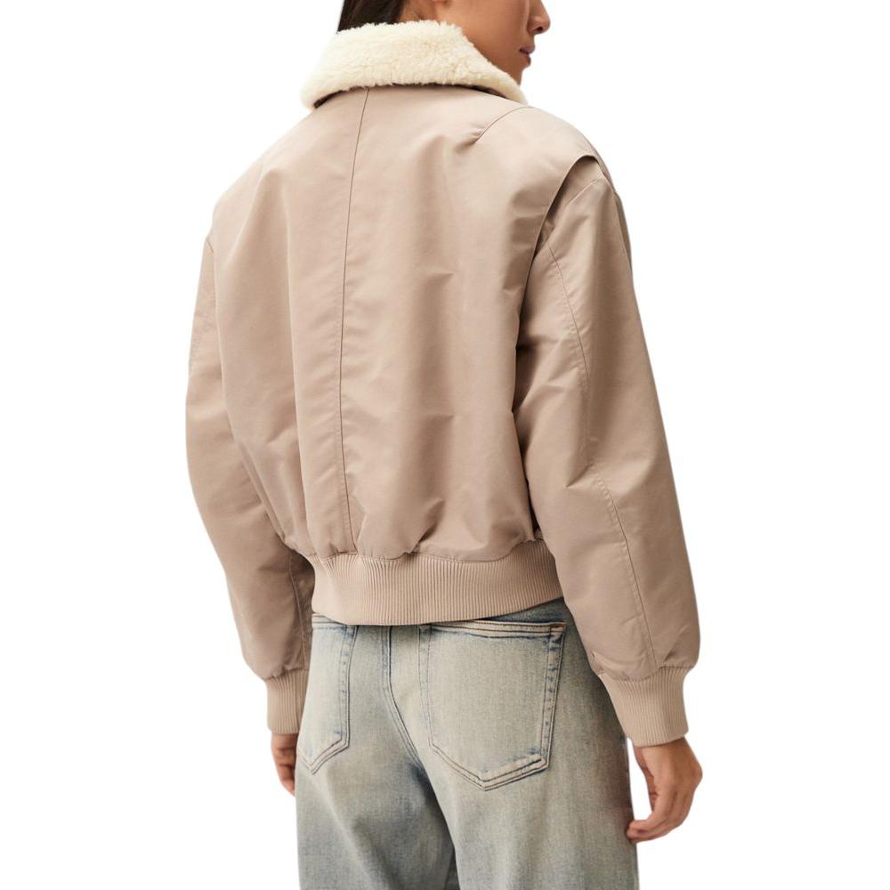 Calvin Klein Jeans Beige Polyester Jackets & Coat Calvin Klein Jeans Rosy Brown
