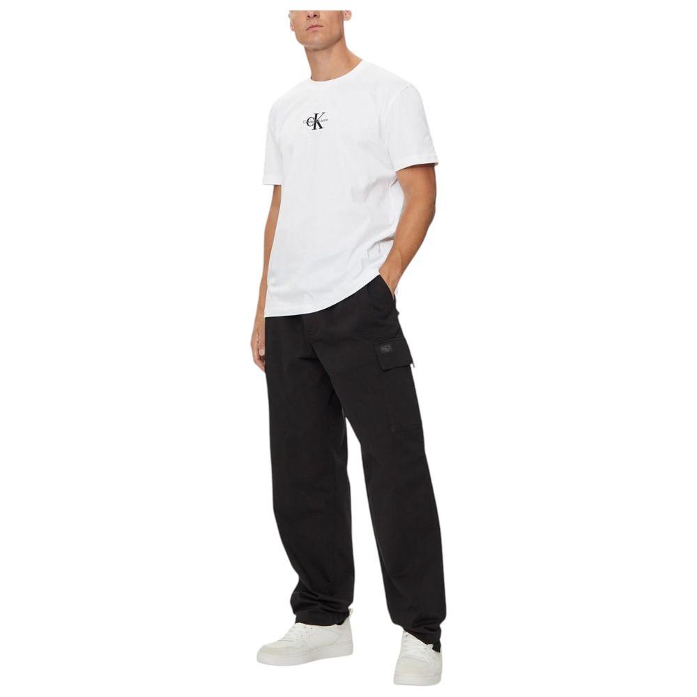 Calvin Klein Jeans White Recycled Cotton T-Shirt Calvin Klein Jeans Light Gray