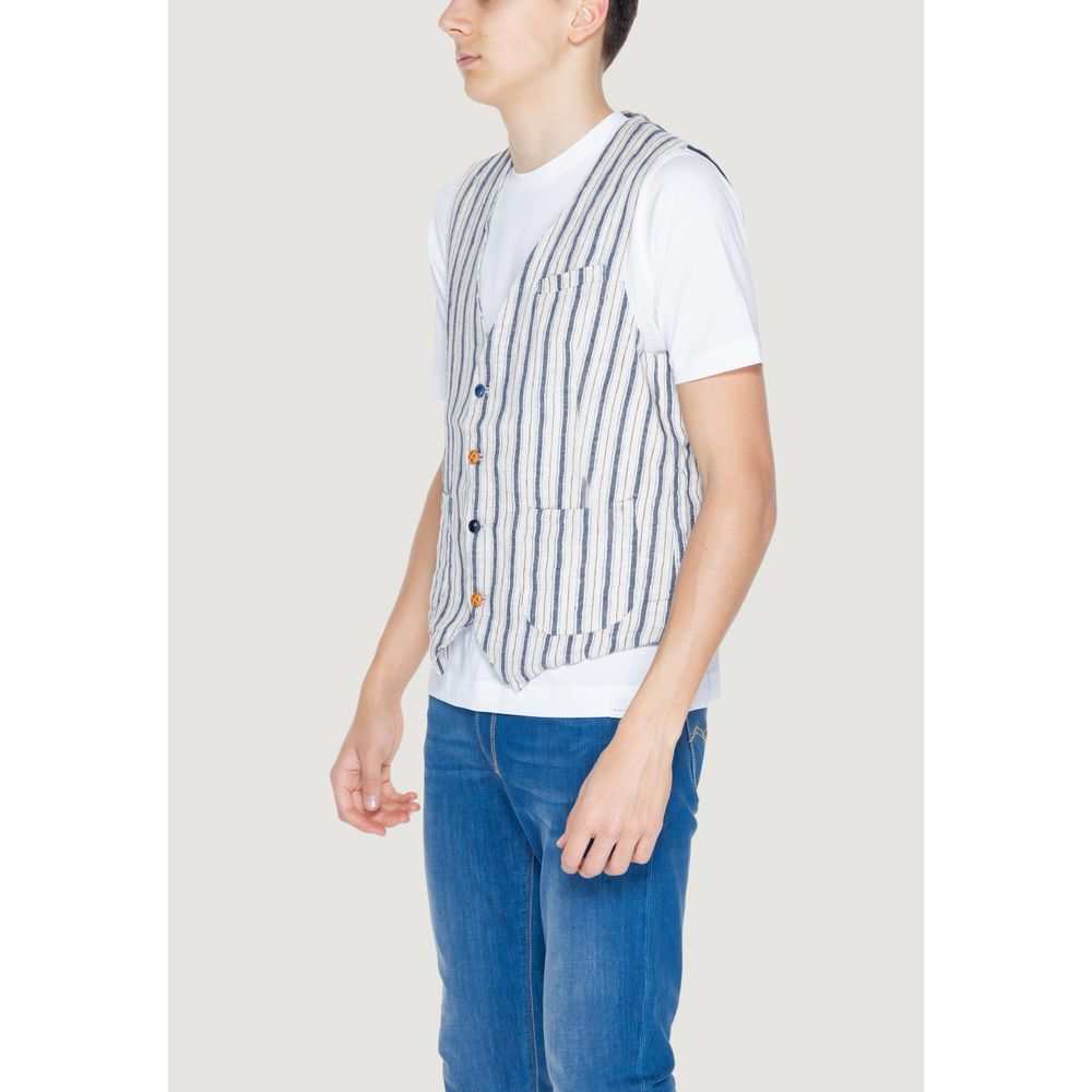 Gianni Lupo Beige Cotton Waistcoat
