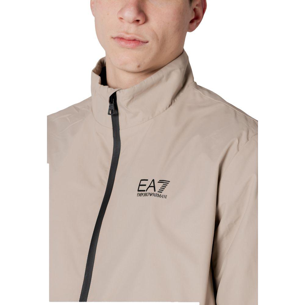 EA7 Emporio Armani Beige Polyamide Jacket EA7 Emporio Armani Gray