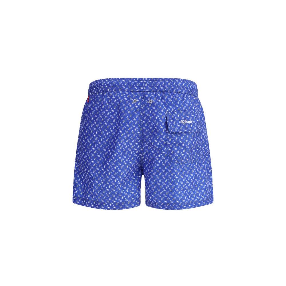 Kiton Logoed Swimshort Kiton Steel Blue