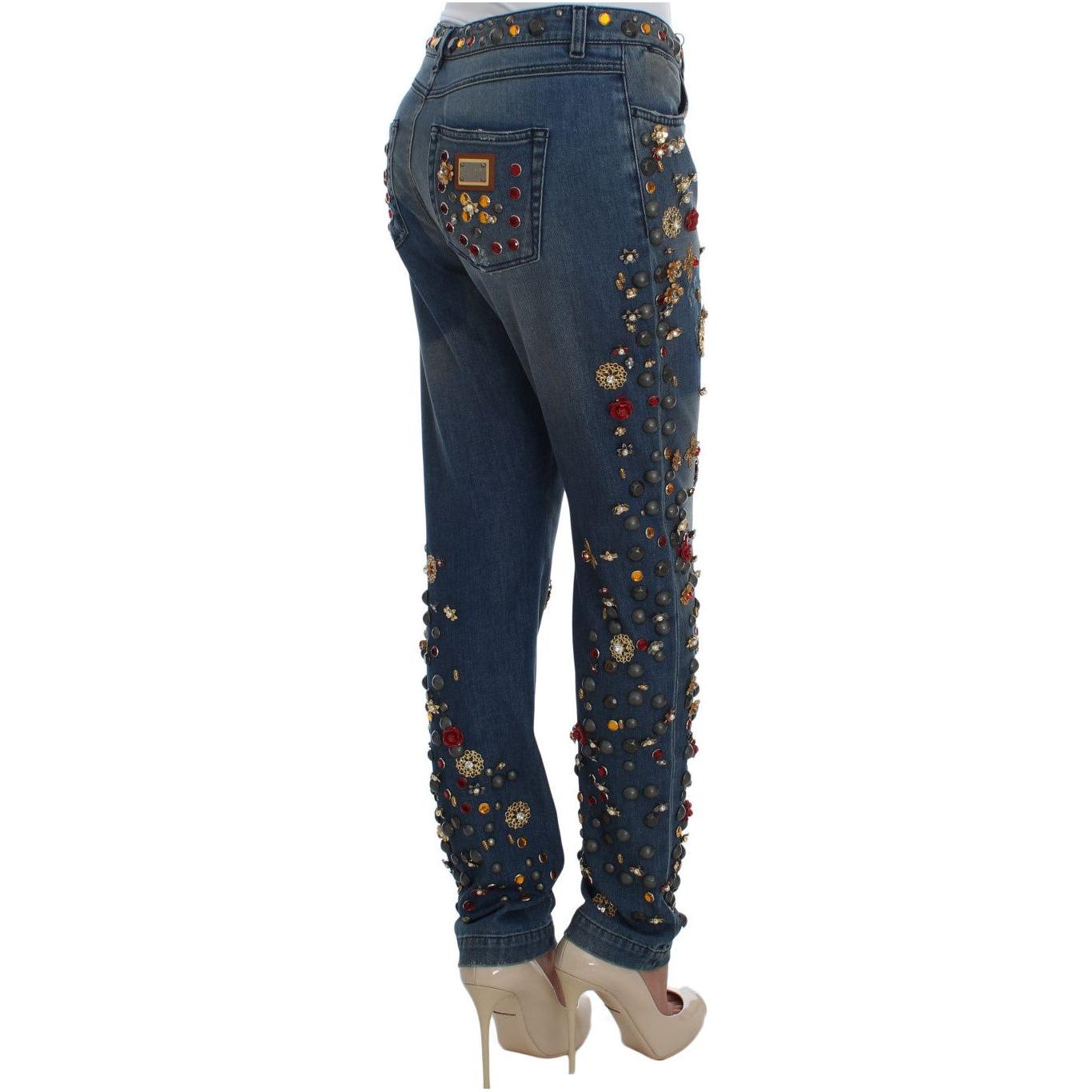 Dolce & Gabbana Enchanted Sicily Embellished Boyfriend Jeans Dolce & Gabbana Dark Slate Gray
