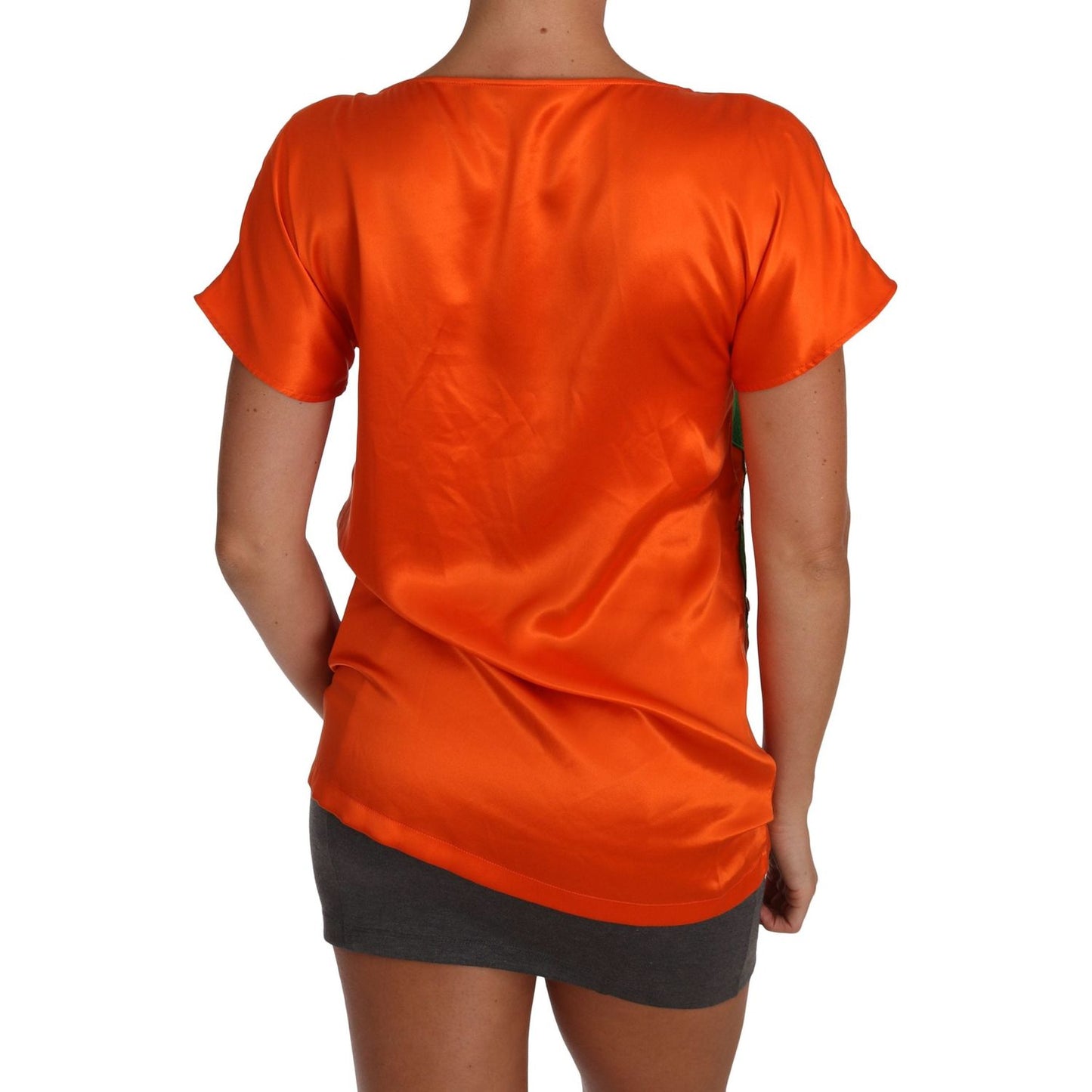 Dolce & Gabbana Sicilian Summer Silk Crystal-Embellished Top Dolce & Gabbana Firebrick