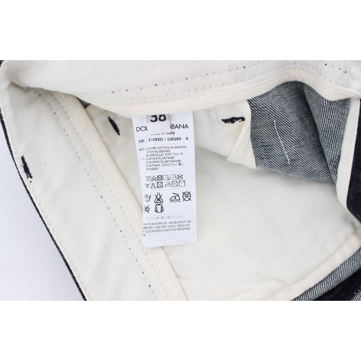 Dolce & Gabbana Chic Polka Dotted Capris Jeans Dolce & Gabbana Light Gray