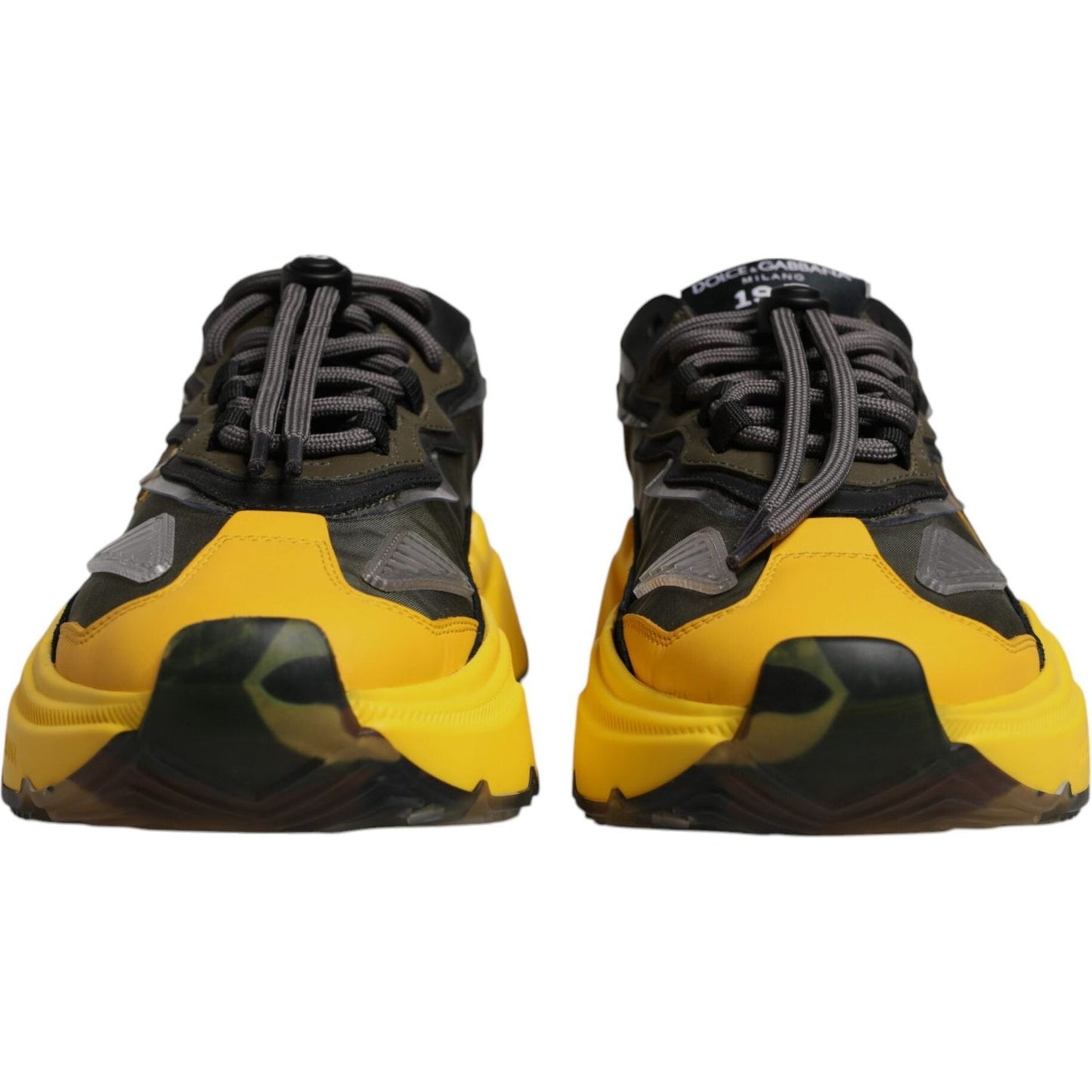 Dolce & Gabbana Yellow Black Daymaster Low Top Sneaker Shoes