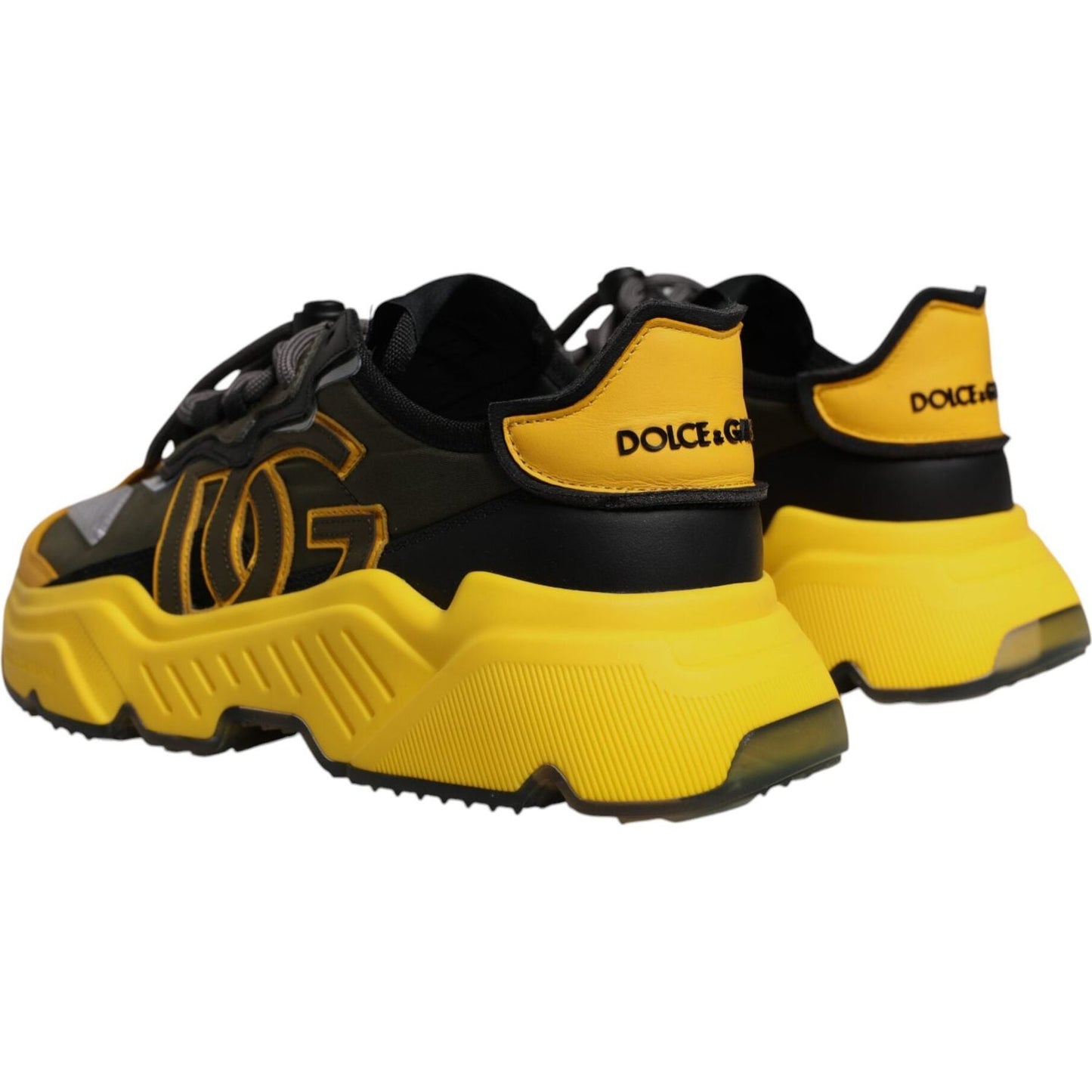 Dolce & Gabbana Yellow Black Daymaster Low Top Sneaker Shoes