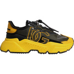 Dolce & Gabbana Yellow Black Daymaster Low Top Sneaker Shoes