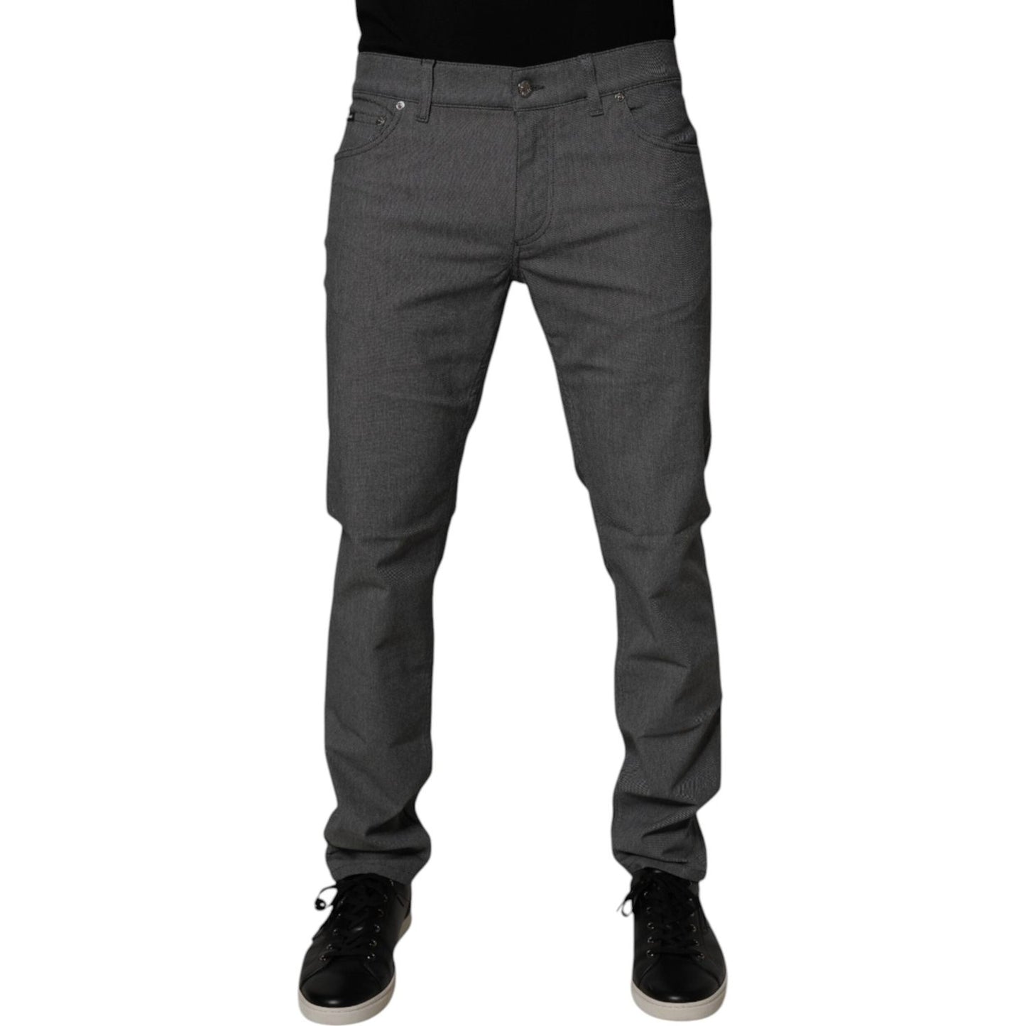 Dolce & Gabbana Gray Cotton Stretch Skinny Denim Jeans Dolce & Gabbana Dark Slate Gray