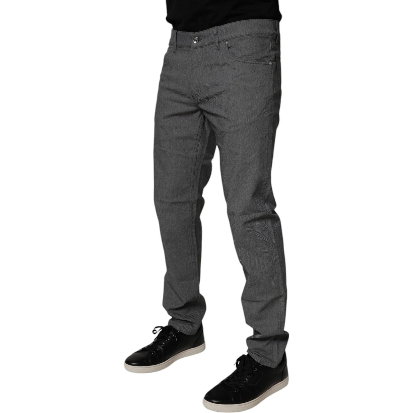 Dolce & Gabbana Gray Cotton Stretch Skinny Denim Jeans Dolce & Gabbana Dark Slate Gray