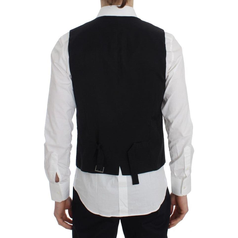 Dolce & Gabbana Elegant Gray Striped Wool Vest Dolce & Gabbana Light Gray