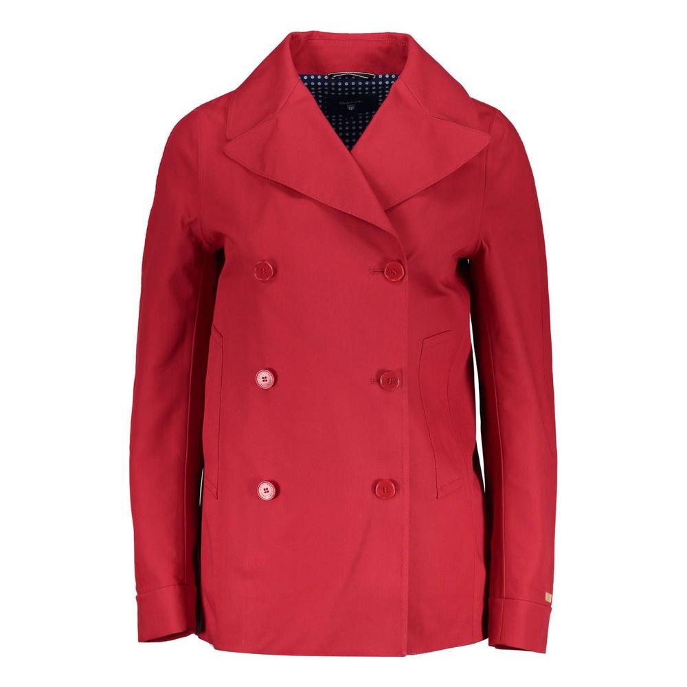 Gant Red Cotton Women Jacket Gant Firebrick