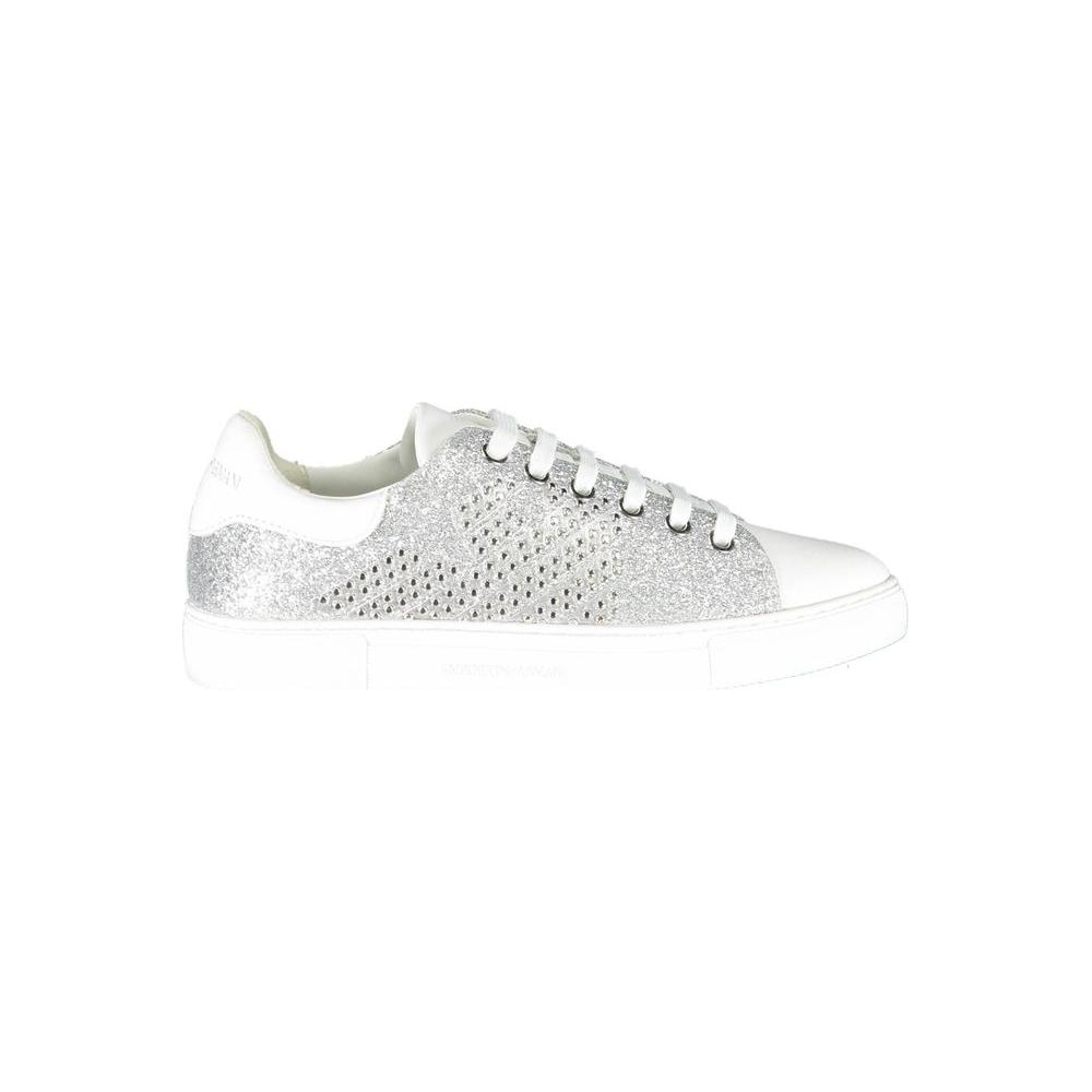 Emporio Armani Silver Polyester Women Sneaker Emporio Armani Light Gray