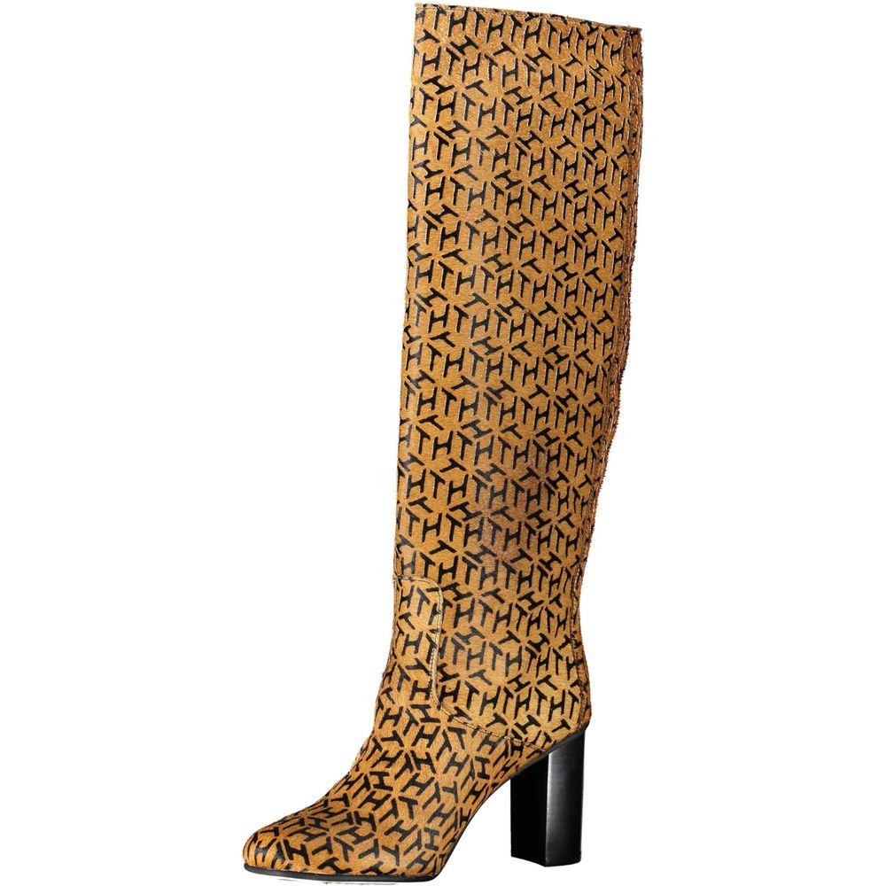Tommy Hilfiger Beige Leather Women Boot Tommy Hilfiger Sienna
