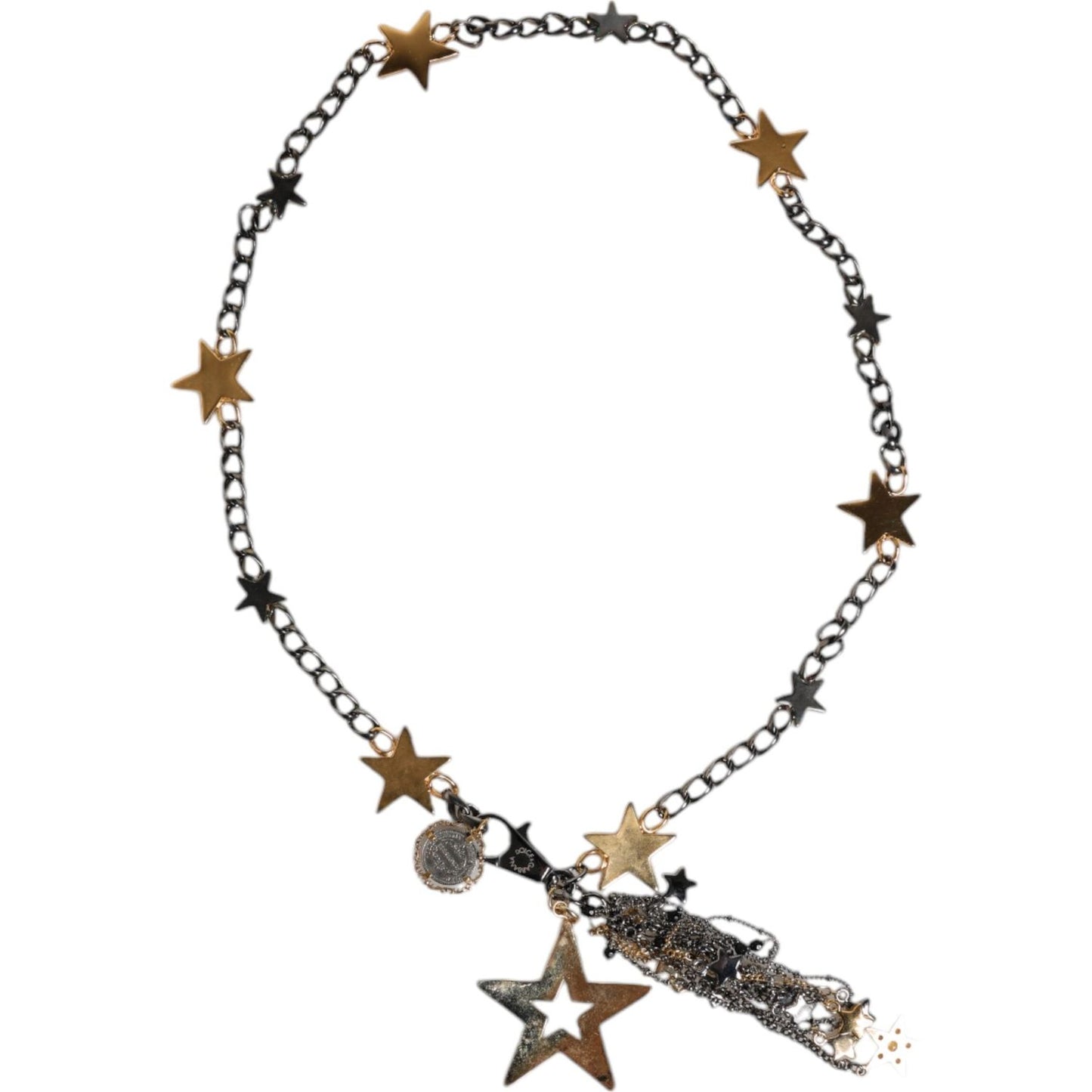 Dolce & Gabbana Silver Gold Brass Embellished Waist Chain Belt