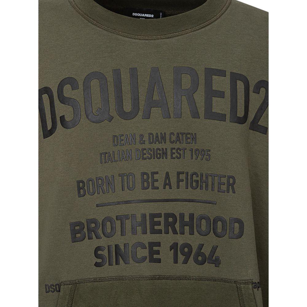 Dsquared² Green Cotton Sweater Dsquared² Dark Slate Gray