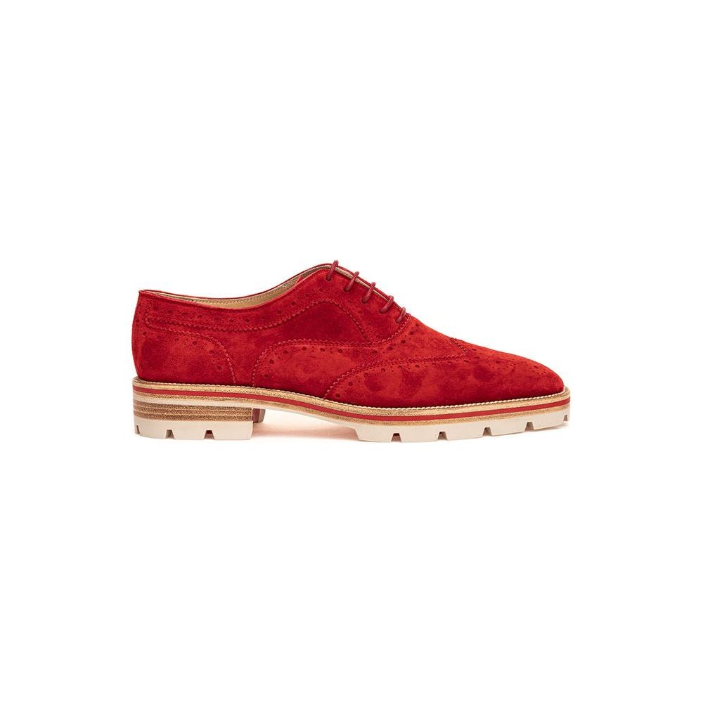 Christian Louboutin Red Suede Leather Flat Shoe Christian Louboutin Wheat
