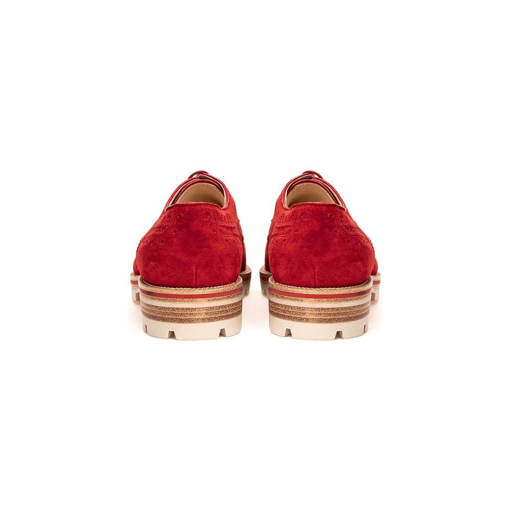 Christian Louboutin Red Suede Leather Flat Shoe Christian Louboutin Brown