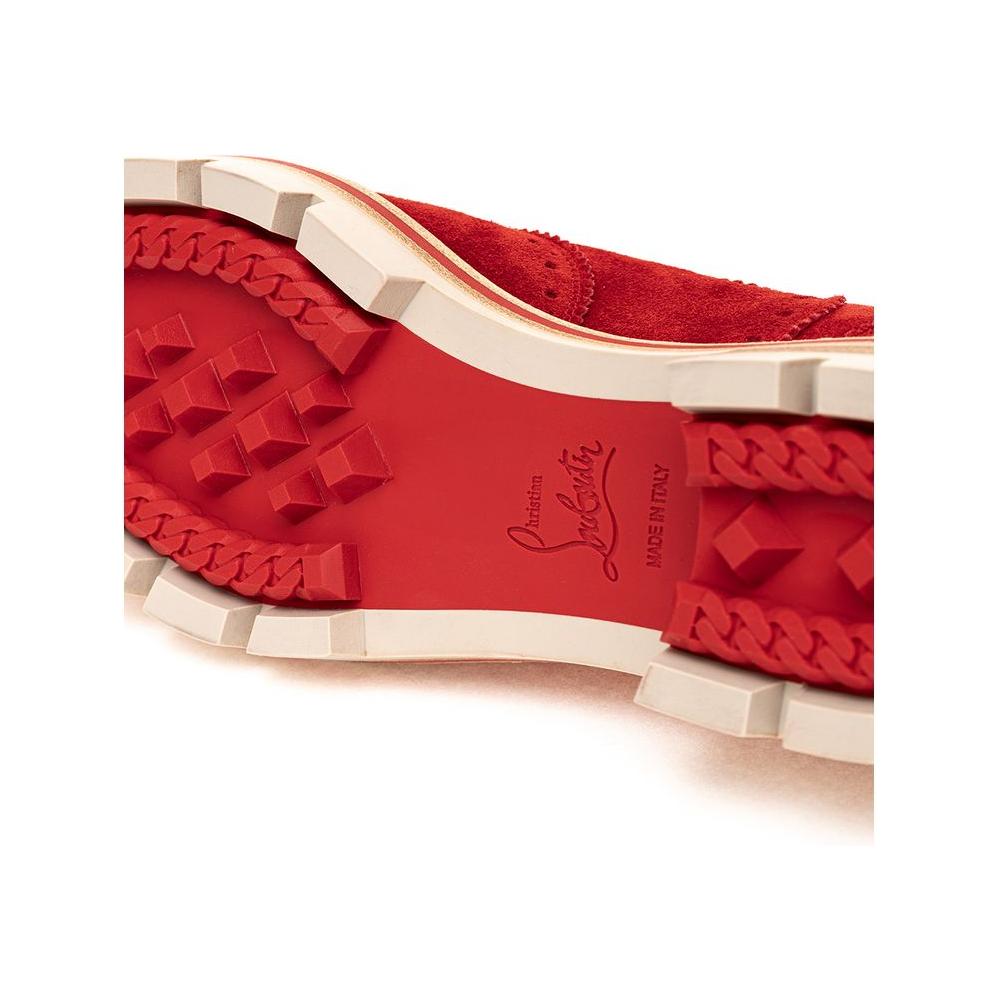 Christian Louboutin Red Suede Leather Flat Shoe Christian Louboutin Wheat