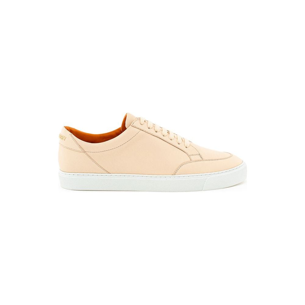Burberry Pink Leather Sneaker Burberry Antique White