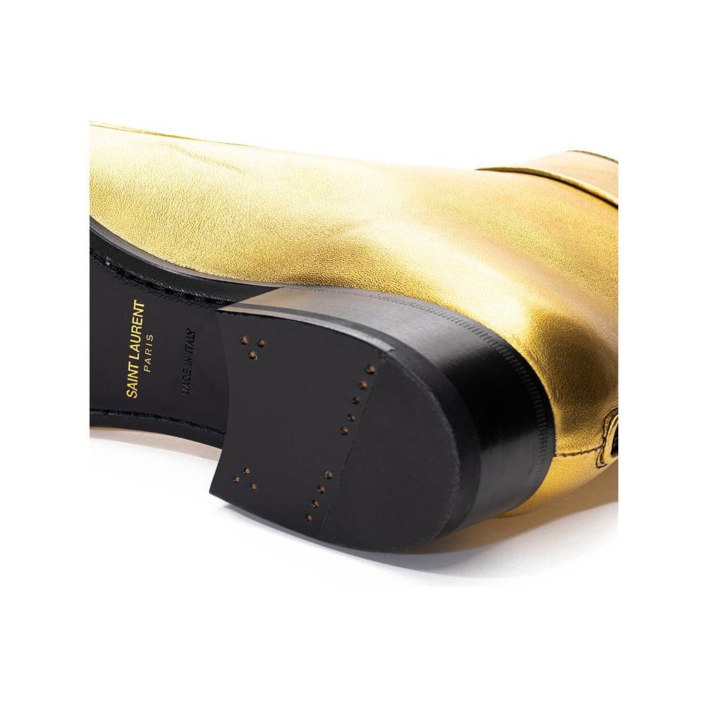 Saint Laurent Gold Leather Boot Saint Laurent Dark Slate Gray