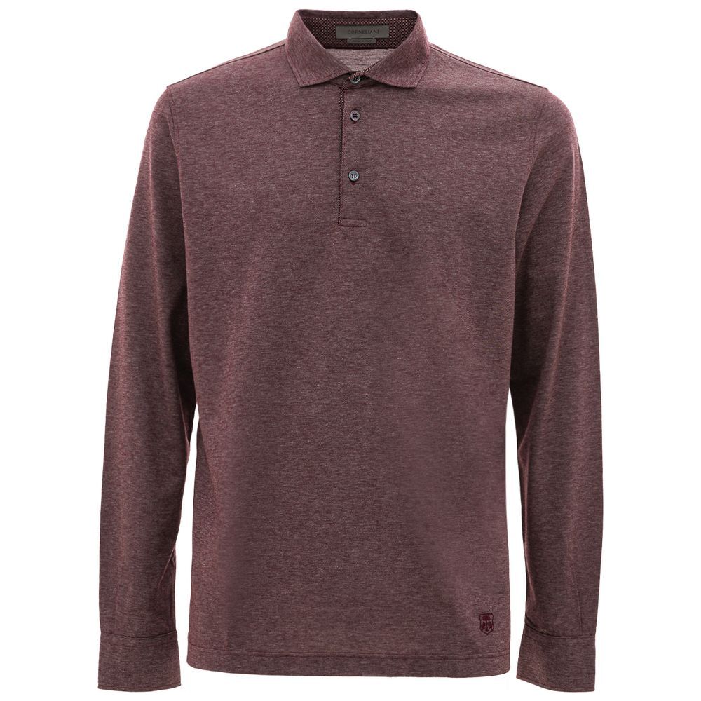 Corneliani Purple Cotton Polo Shirt Corneliani Dark Olive Green