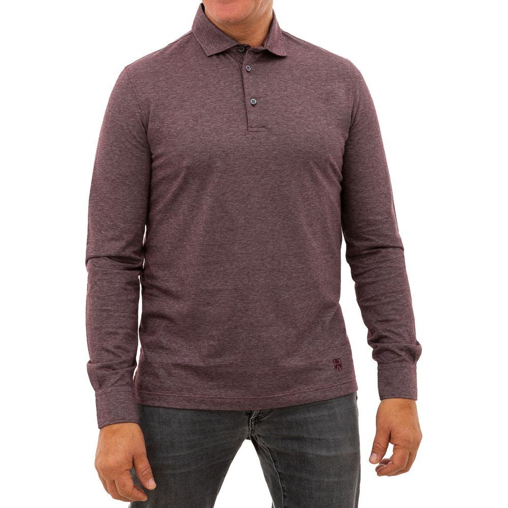 Corneliani Purple Cotton Polo Shirt Corneliani Dark Olive Green