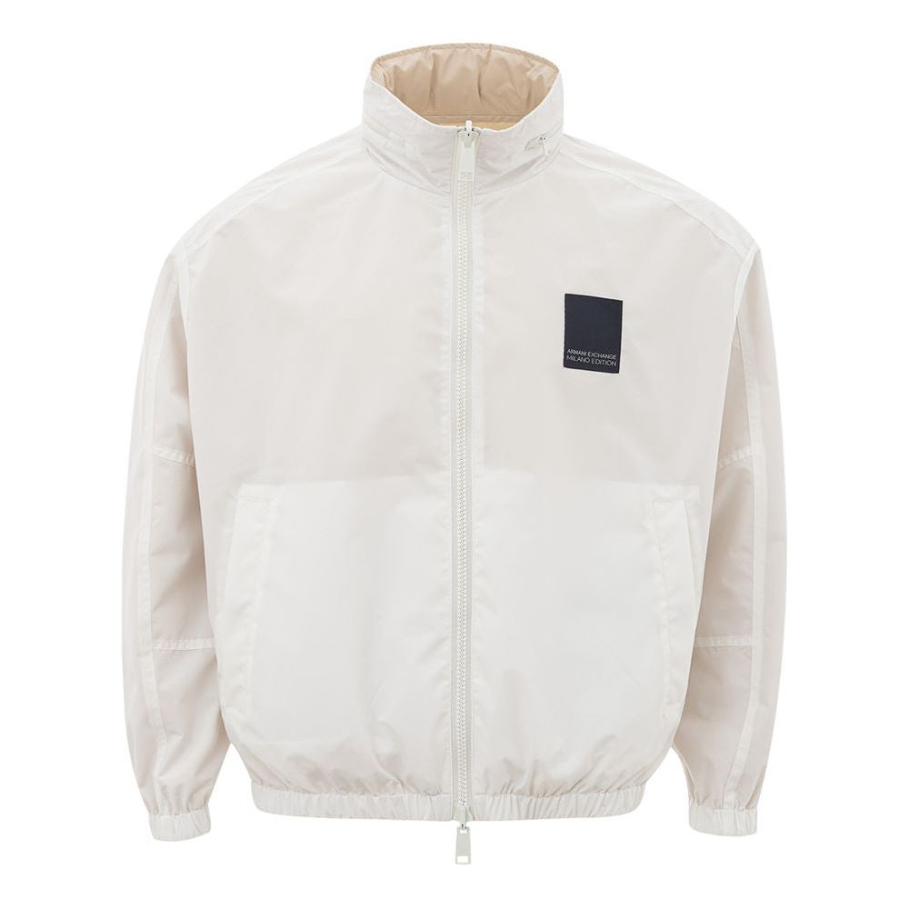 Armani Exchange Beige Polyamide Jacket for the Modern Man Armani Exchange Light Gray