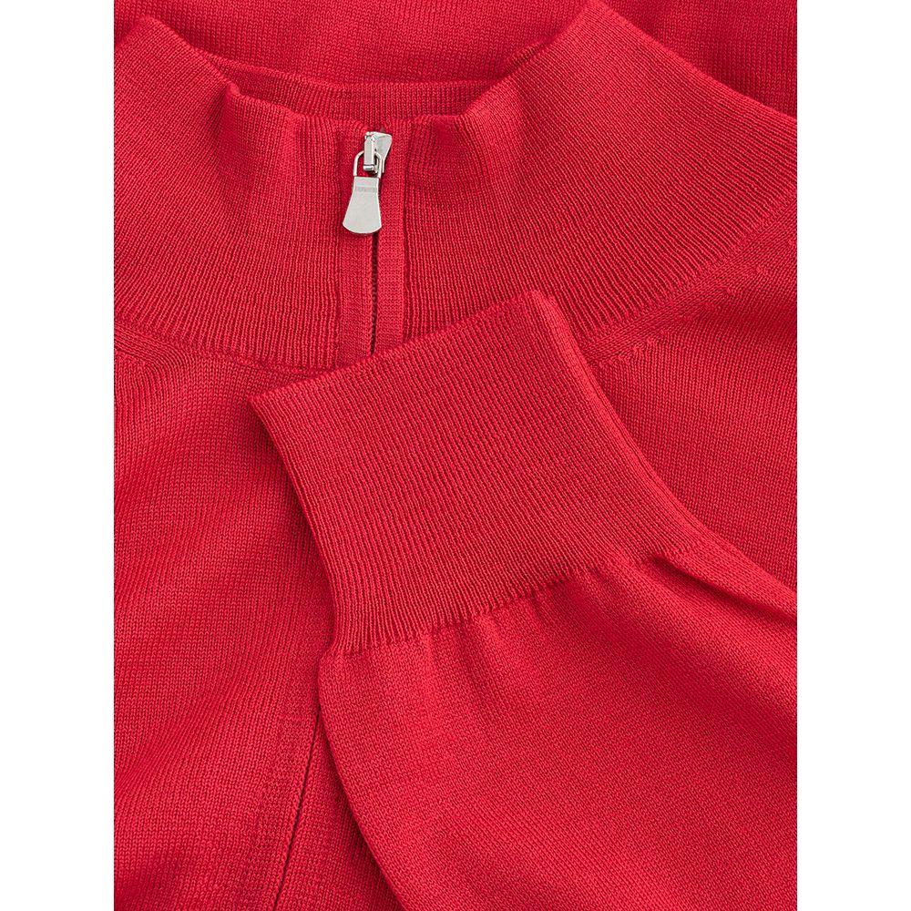 Gran Sasso Elegant Crimson Wool T-Shirt for Men Gran Sasso Firebrick