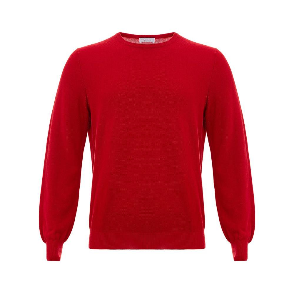 Gran Sasso Red Cotton Sweater Gran Sasso Dark Red