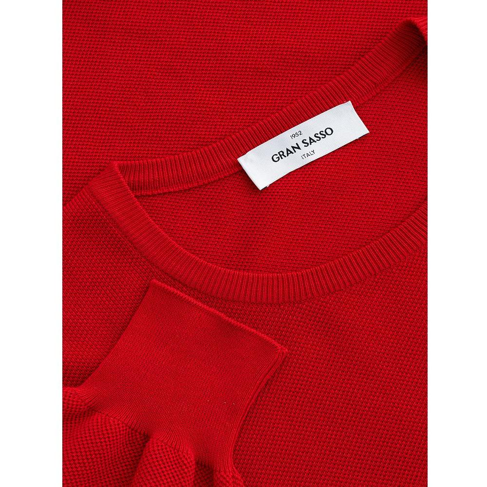 Gran Sasso Red Cotton Sweater Gran Sasso Firebrick